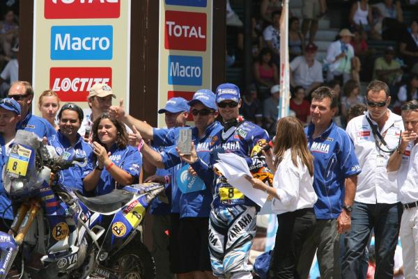 Jordi Viladoms à l'arrivée du Dakar en 2011